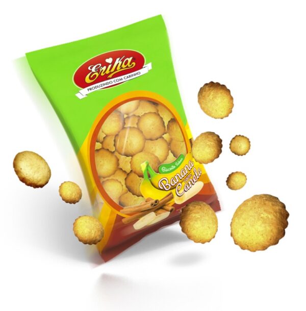 BISCOITO SABOR BANANA COM CANELA ERIKA 300G