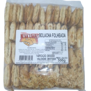 BOLACHA FOLHEADA NOVA UNIAO 300G