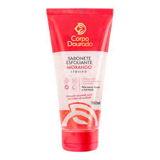 SABONETE ESFOLIANTE LIQUIDO MORANGO CORPO DOURADO 180G