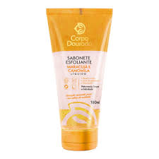 SABONETE ESFOLIANTE LIQUIDO MARACUJA E CAMOMILA CORPO DOURADO 180G
