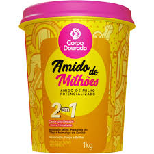 CREME PARA PENTEAR AMIDO DE MILHOES AMIDO DE MILHO  2 EM 1 CORPO DOURADO 1KL
