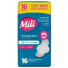 ABSORVENTE SUAVE FLUXO REGULAR COM ABAS MILI 16UNI