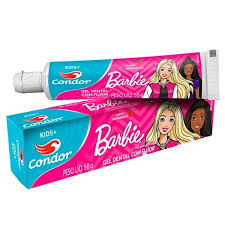 CREME DENTAL COM FLUOR SABOR MORANGO BARBIE CONDOR KIDS 50G